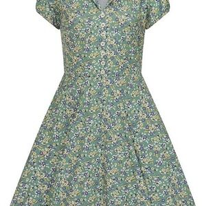 Hell Bunny Nicole Green Floral Dress